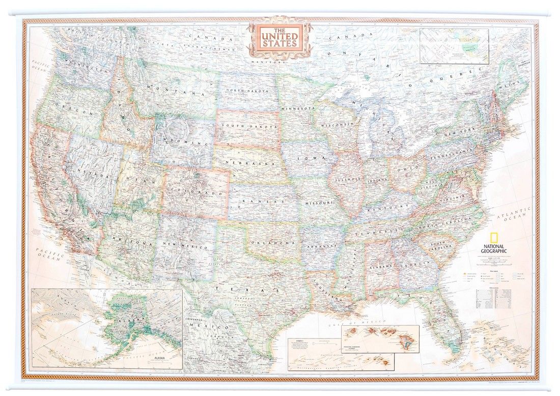 USA STANY ZJEDNOCZONE AMERYKA MAPA ŚCIENNA XXL NATIONAL GEOGRAPHIC