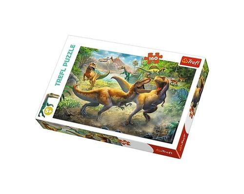 Trefl Puzzle Walczące Tyranozaury 160 el. 15360-Zdjęcie-0