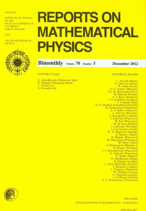 

Reports on Mathematical Physics 70/3 Pergamon