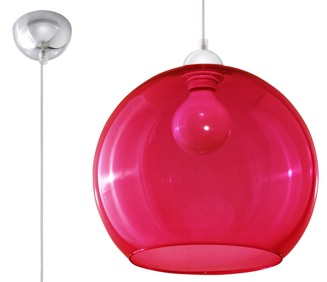 

Lampa wisząca Kula Ball zwis Czerwony Sollux 18