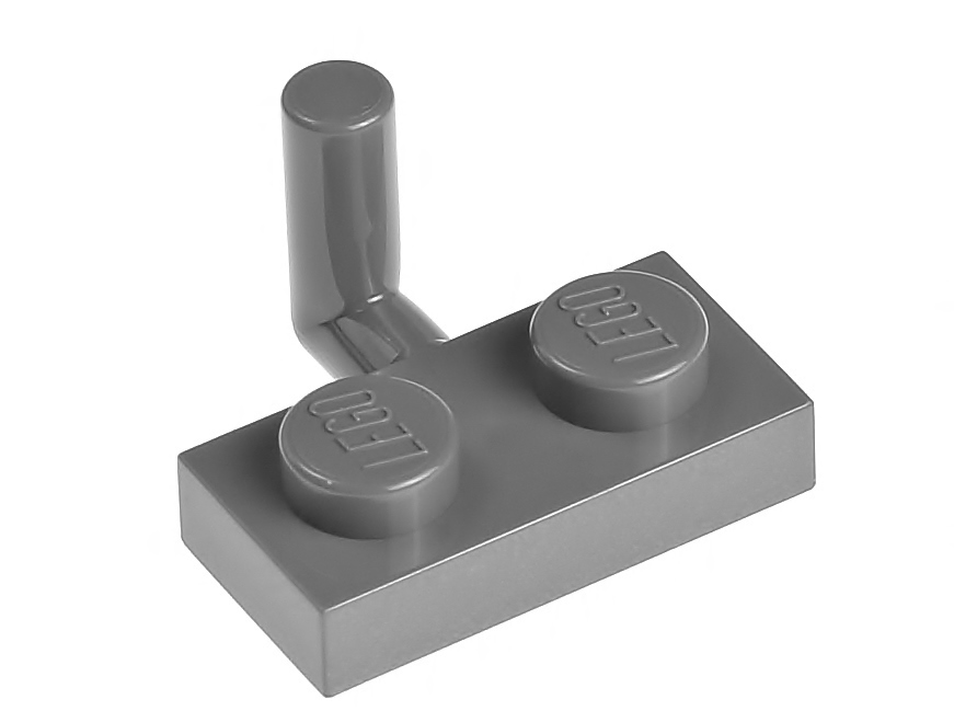 

Lego Płytka 1x2 z hakiem 4623 szara ciemna 2 szt