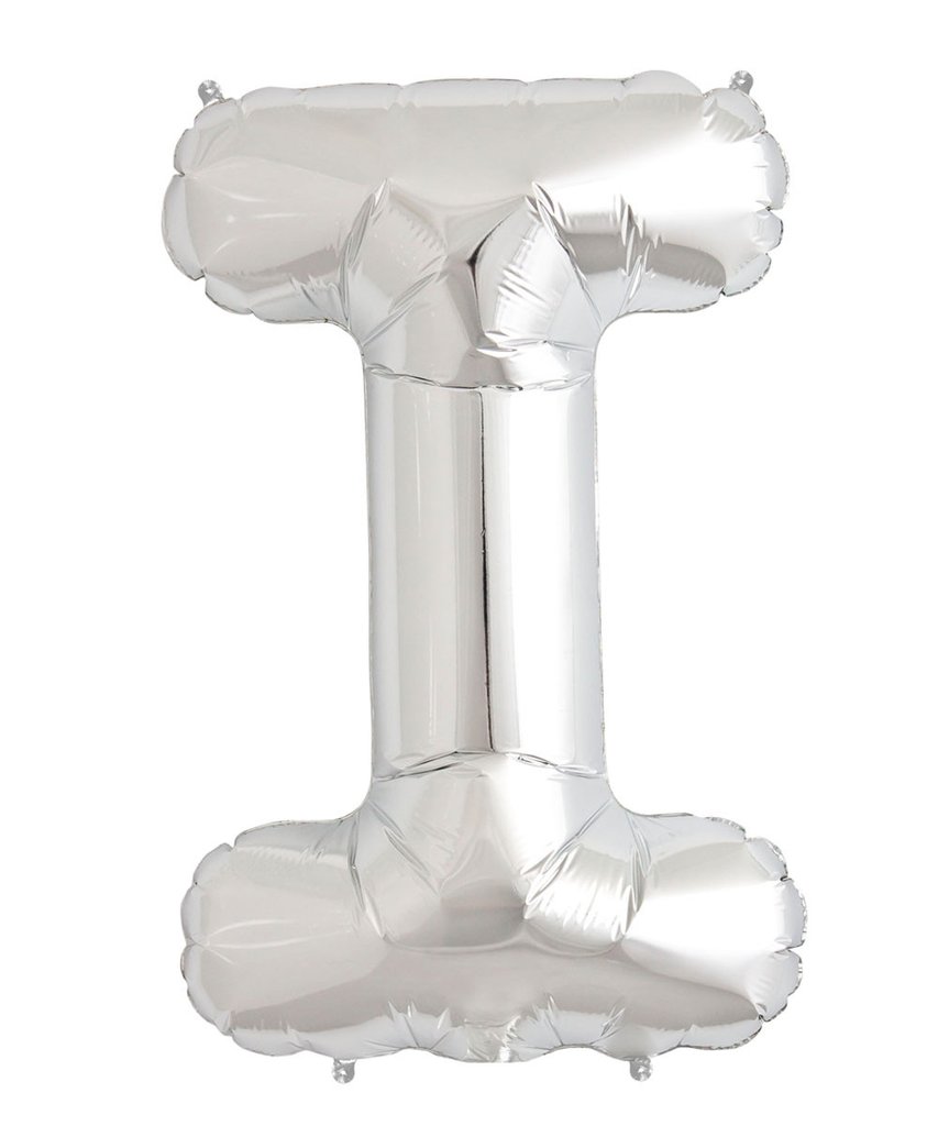 

Srebrny Balon Kształt Litery 40CM Srebrna Litera I
