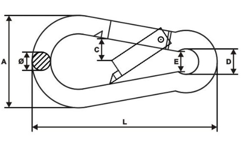 KARABIŃCZYK DO LIN 9MM - 1 SZT. DIN 5299C / ATEST Kod producenta KO9