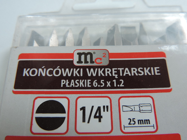 

Końcówka do wkrętarki wkrętaka bit, płaska 6,5x1,2