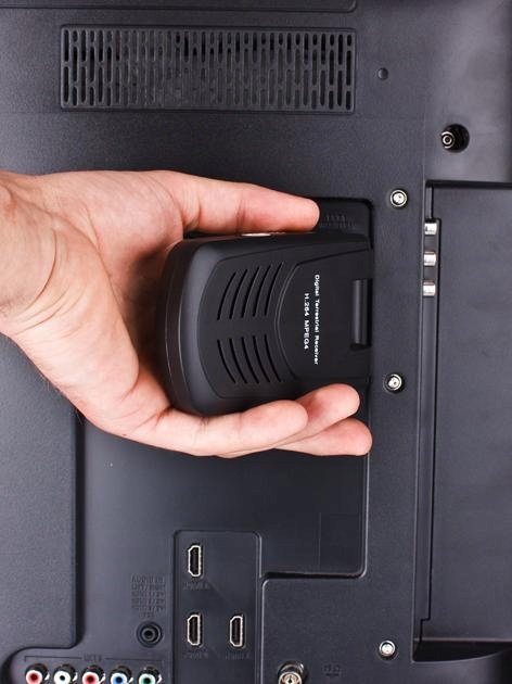 DEKODER TUNER TV DVB-T2 HEVC H.265 FULL HD MINI STICK PILOT BATERIE ZESTAW Model MAT-818 TRADE.