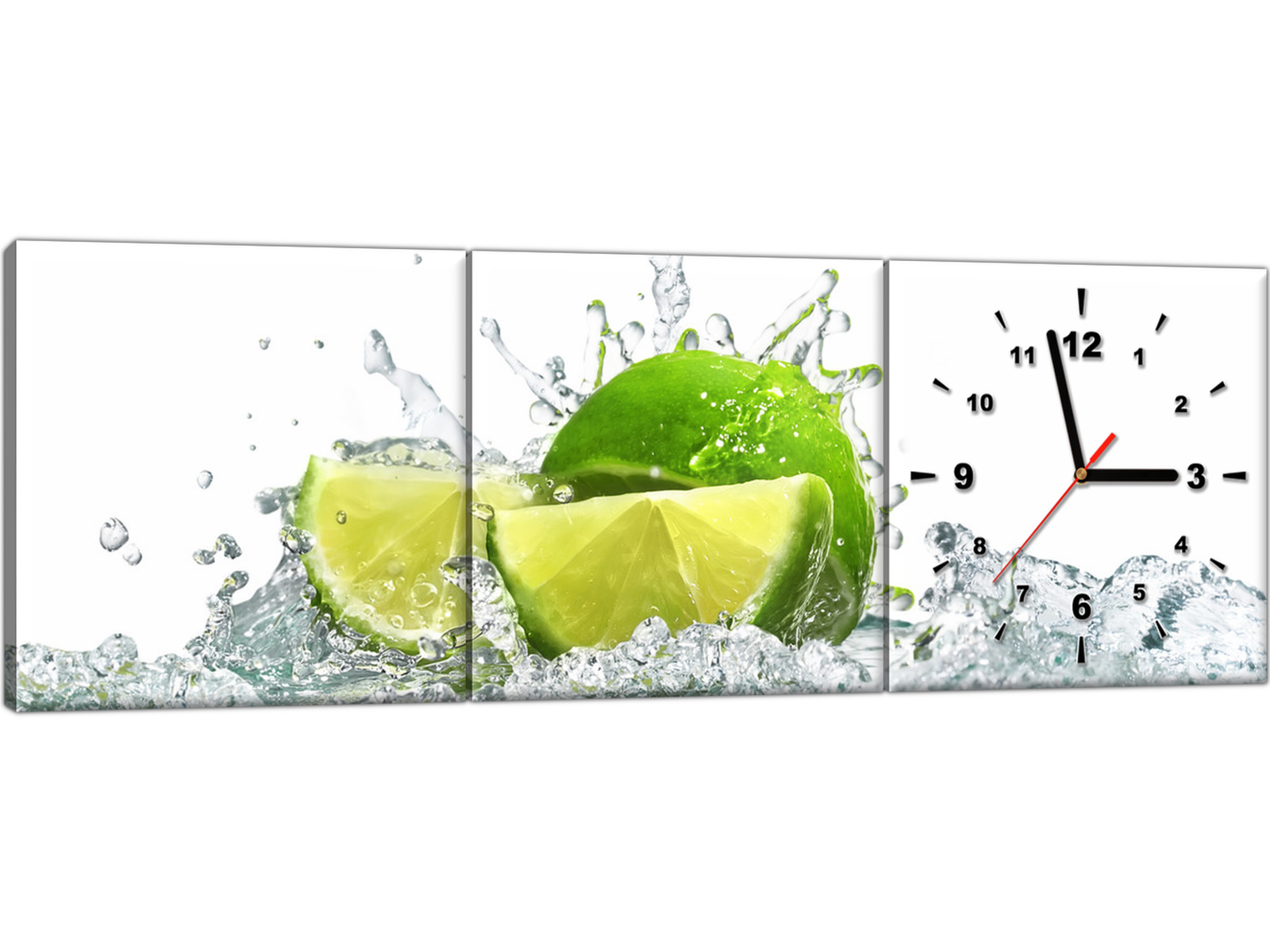 

Zegar na ścianę do kuchni 90x30 Obraz Limonka
