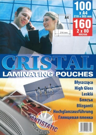 

Folia laminacyjna do laminowania A4 80 mic100 szt