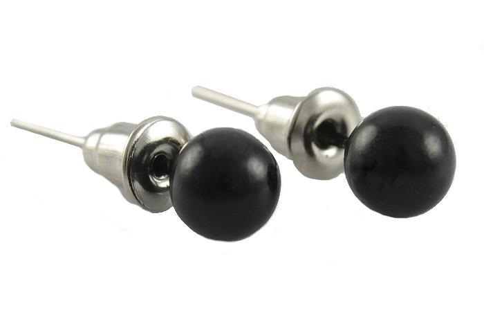 

Kolczyki Czarne Kulki 6 MM