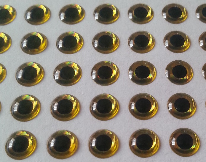 

Oczy 3D wobler cykada 10 mm Złote 10-sztuk