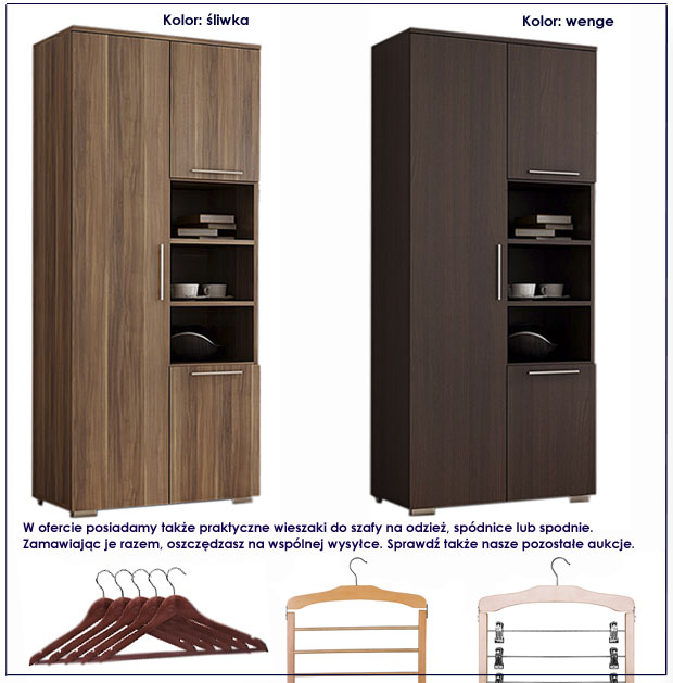 Szafa do GARDEROBY 190x80 UBRANIA Dąb Sonoma WENGE EAN (GTIN) 5903839402678