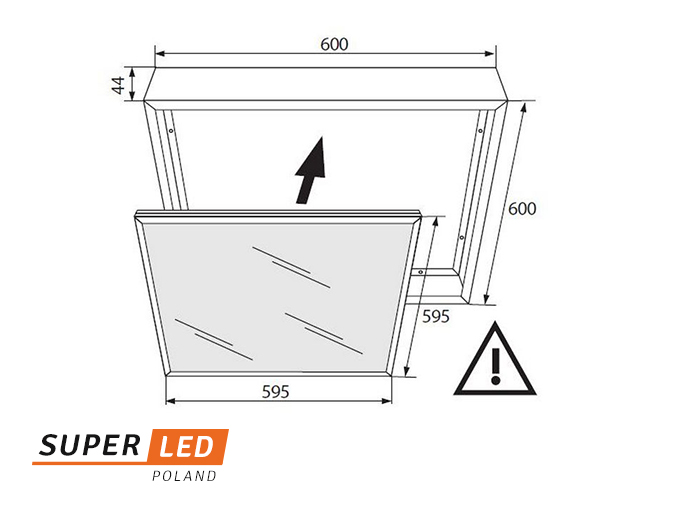 Ramka natynkowa do panel LED 60x60 cm Kod producenta 6237
