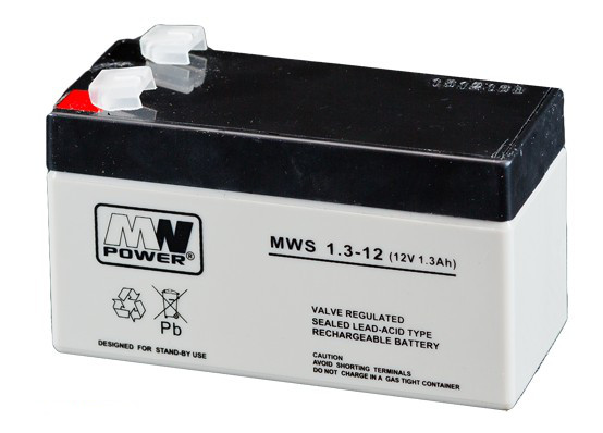

Akumulator Żelowy 1,3Ah Bezobsługowy Mw 12V 1,3Ah