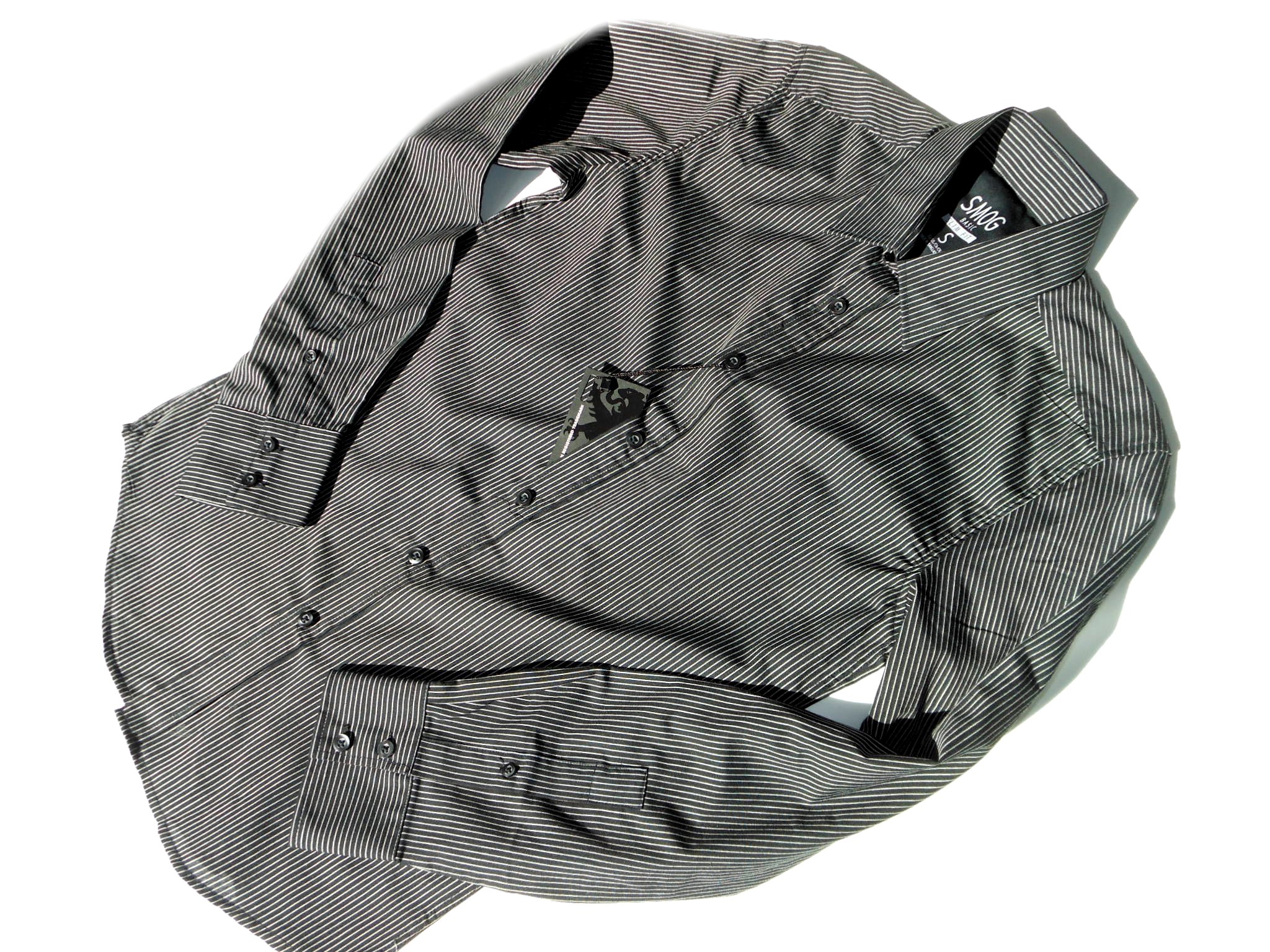 

Smog Koszula Męska Taliowana Slim Fit W Paski S