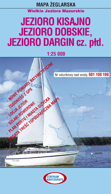 

Jezioro Kisajno, Dobskie Mapa Laminowana Żeglarska