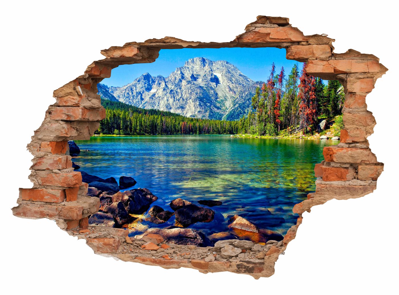 

Naklejki na ścianę Widok dziura efekt 3D 100x70cm