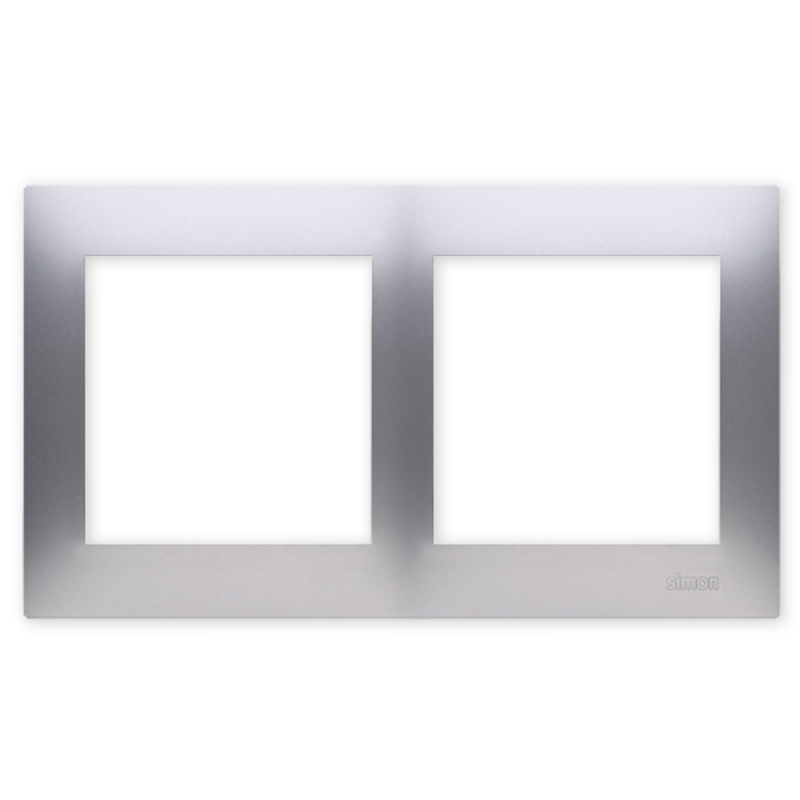 Simon 54 RAMKA PODWÓJNA srebrna Kontakt Simon54