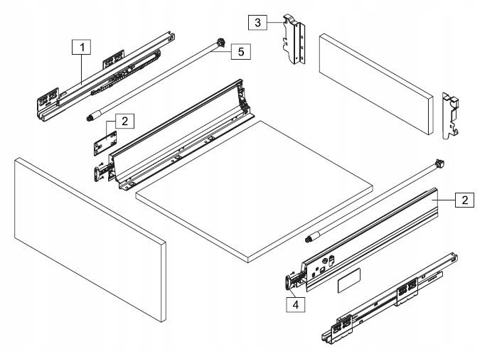 SZUFLADA SYSTEMBOX TB10 AMIX ŚREDNIA 500mm Szerokość mebla 1 cm