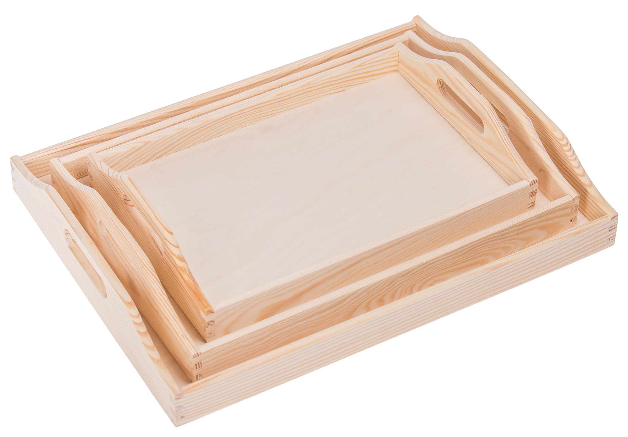 

Taca Drewniana Tacka Kelnerska kpl 3szt Decoupage