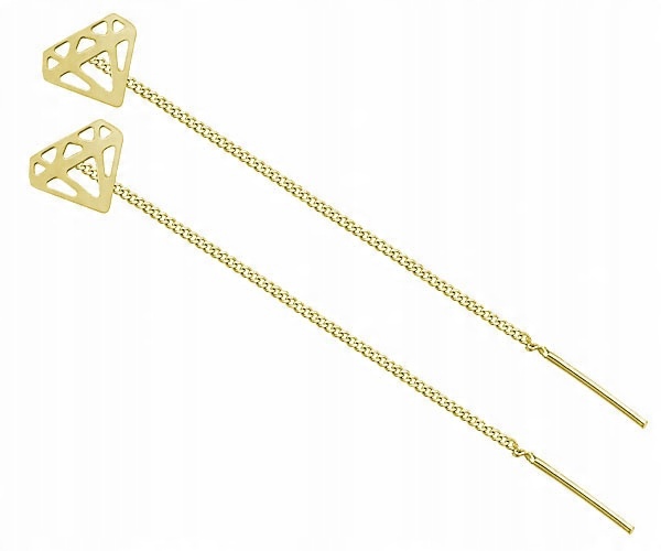 

Kolczyki Celebrytki Diament Srebro 24K Przewlekane