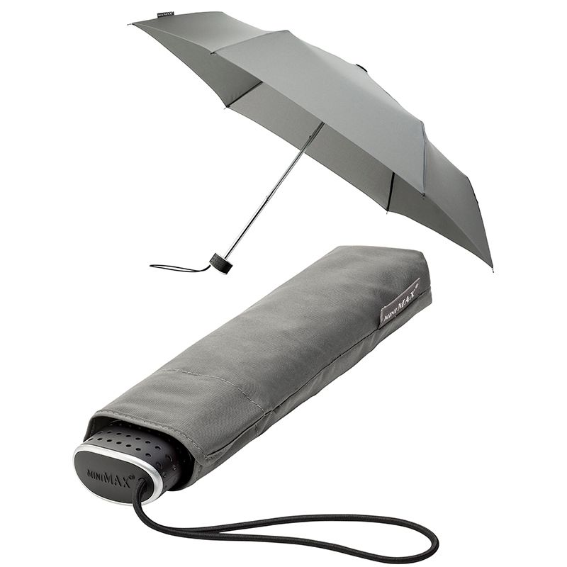 Płaska klasyczna bardzo lekka parasolka, szara