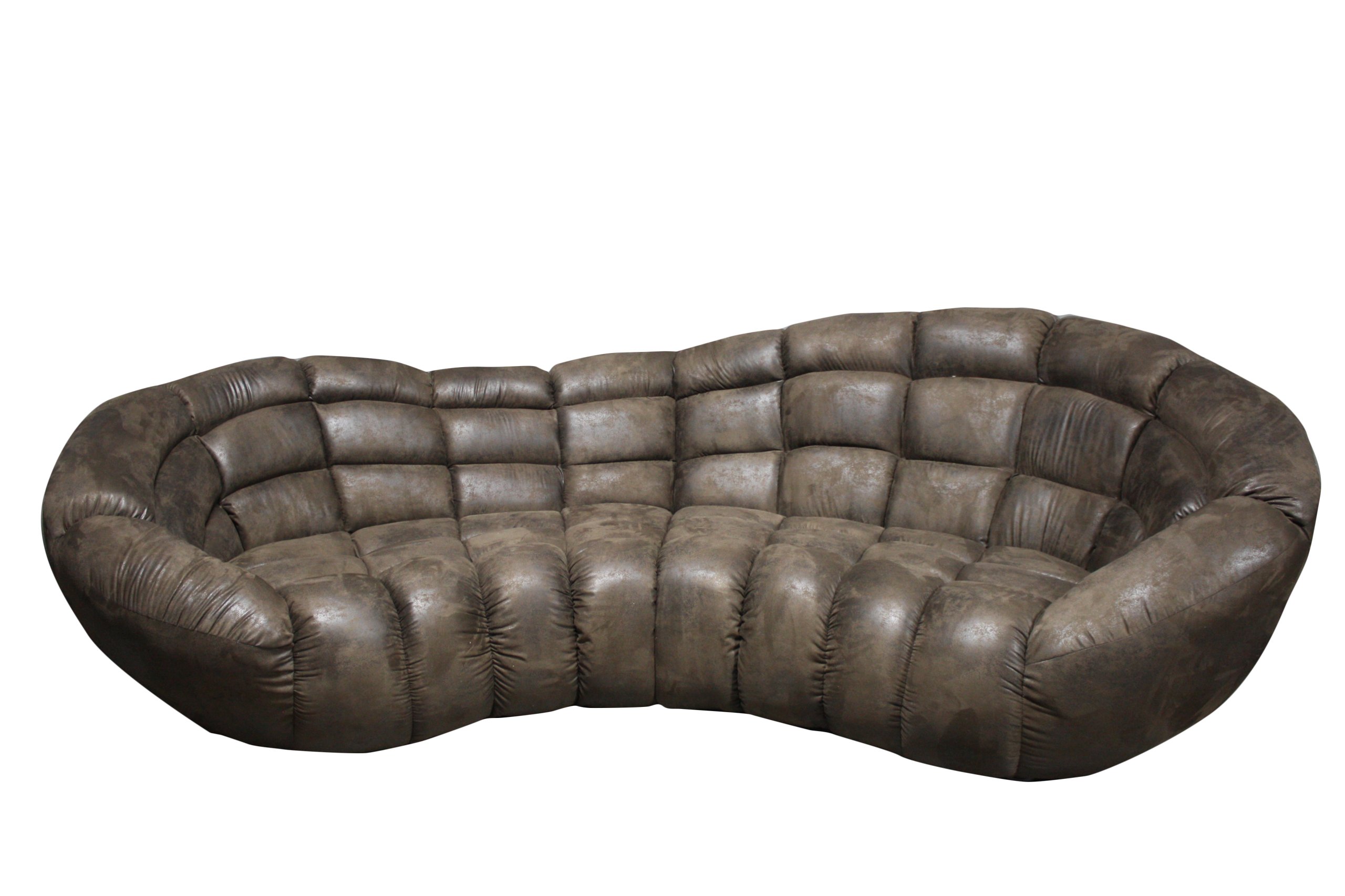 Veľký pohovkový hnedý gauč Retro designový roh SASSY