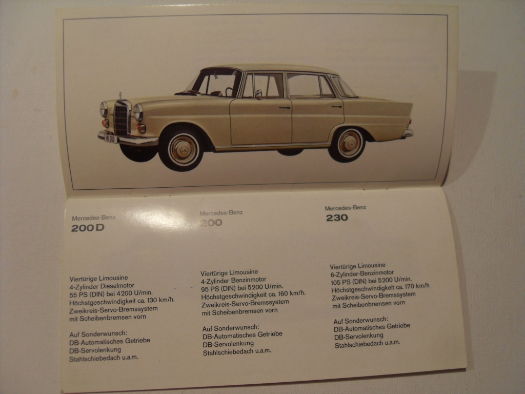 PROSPEKT 1967 KATALOG FOLDER MERCEDES personenwage Marka BMW