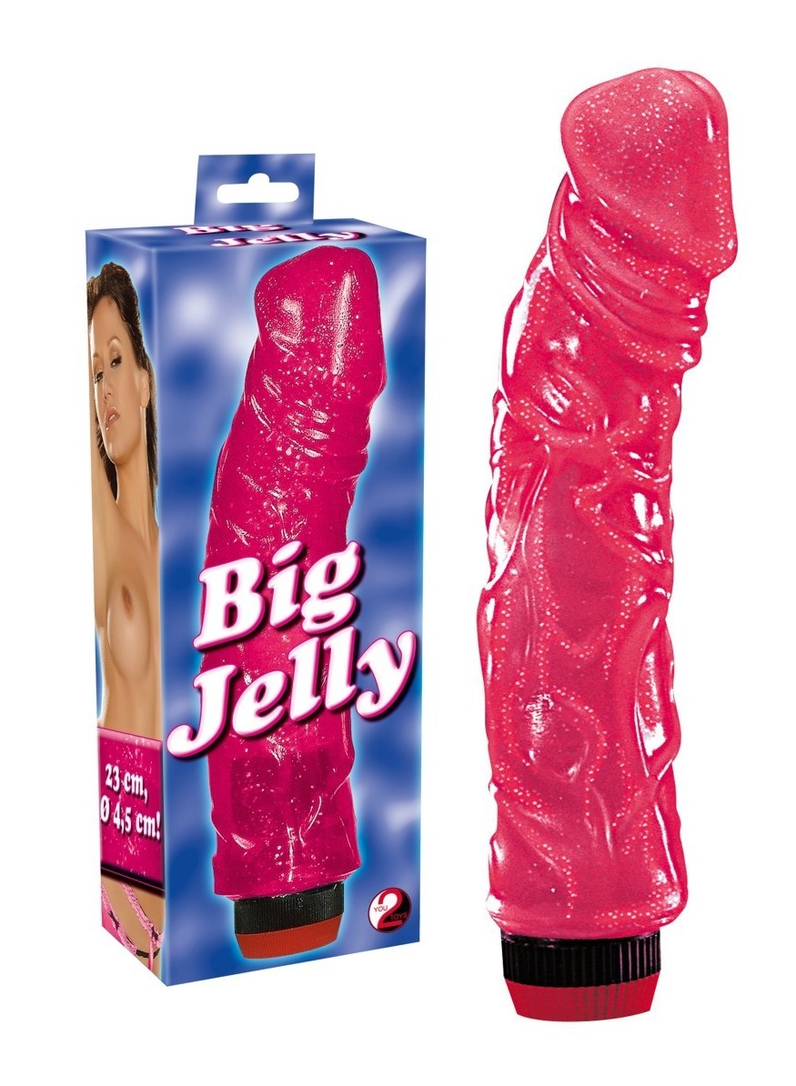 

Duży Wibrator Żelowy Z Brokatem Big Jelly 23 CM