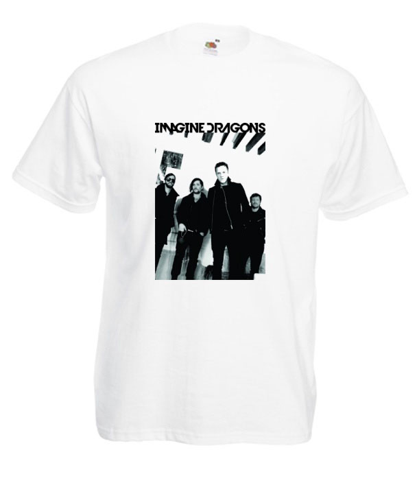 KOSZULKA MĘSKA IMAGINE DRAGONS WZORY Dekolt okrągły