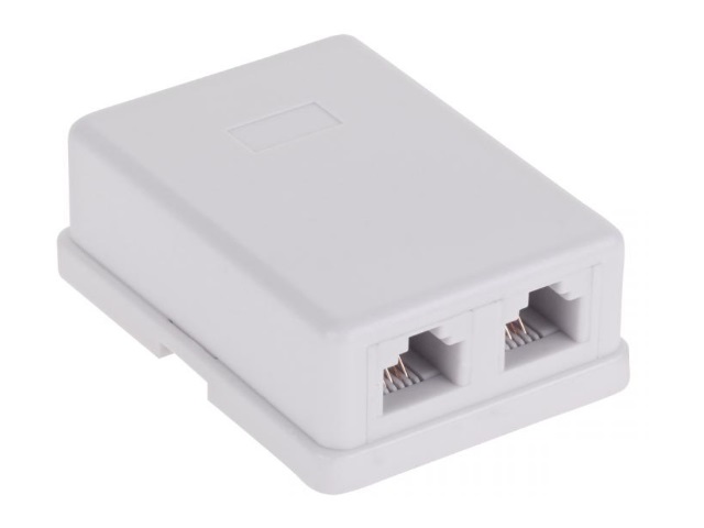 

Gniazdo 2x RJ11 telefoniczne natynkowe 6p4c