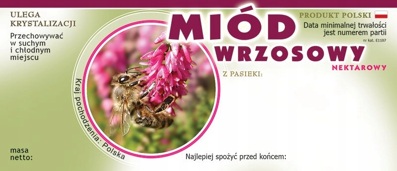 

Etykiety na Miód Wrzosowy (100szt) wzór E1107