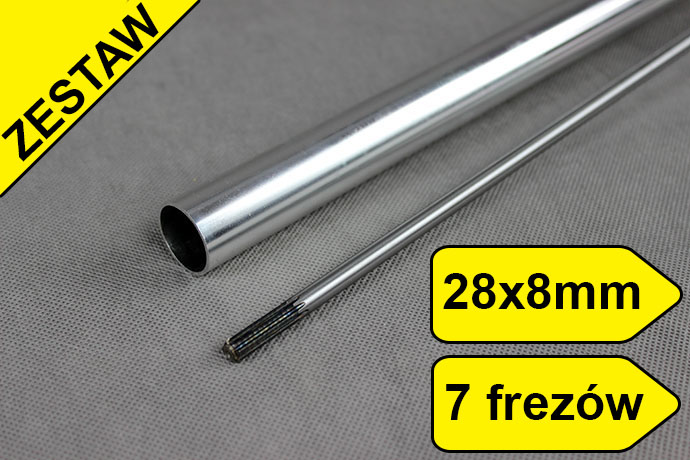 WAŁ OŚ NAPĘD DO KOSY 7F x 8mm + RURA fi 28 mm Marka Falon-Tech