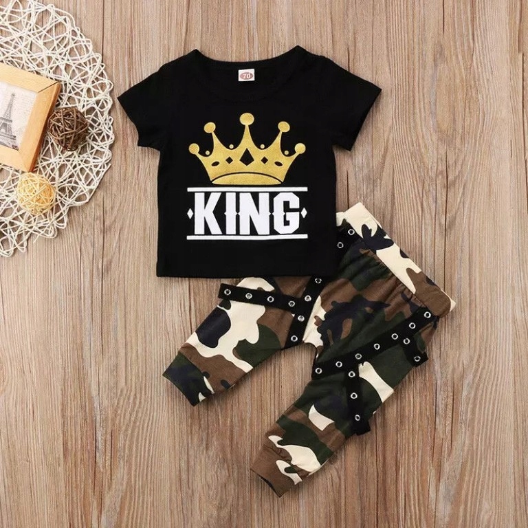 Zestaw t-shirt spodnie baggy szelki komplet KING Marka Inna marka