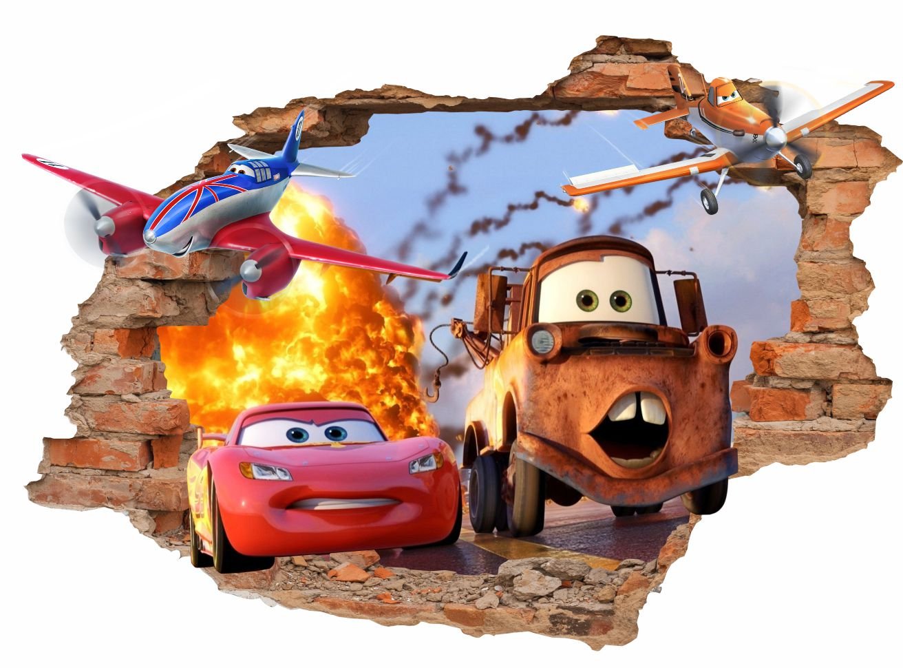 

Naklejki na ścianę dla dzieci Auta 3D Cars 160x110
