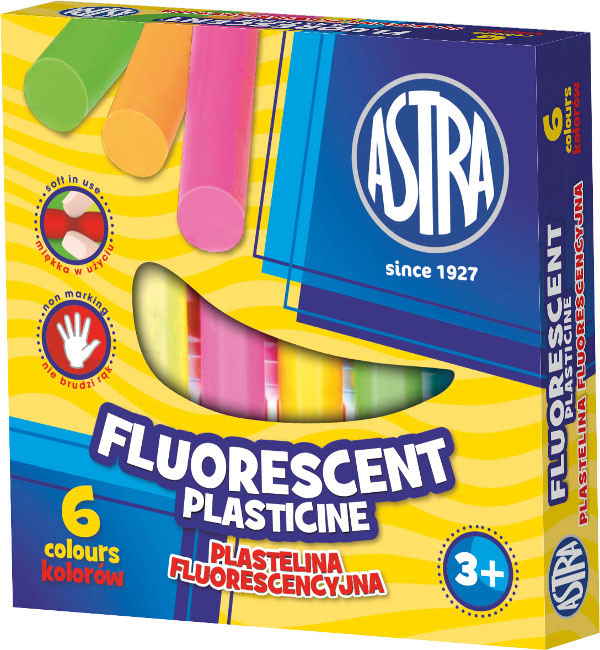 Astra plastelina fluorescencyjna 6 kol Bohater brak