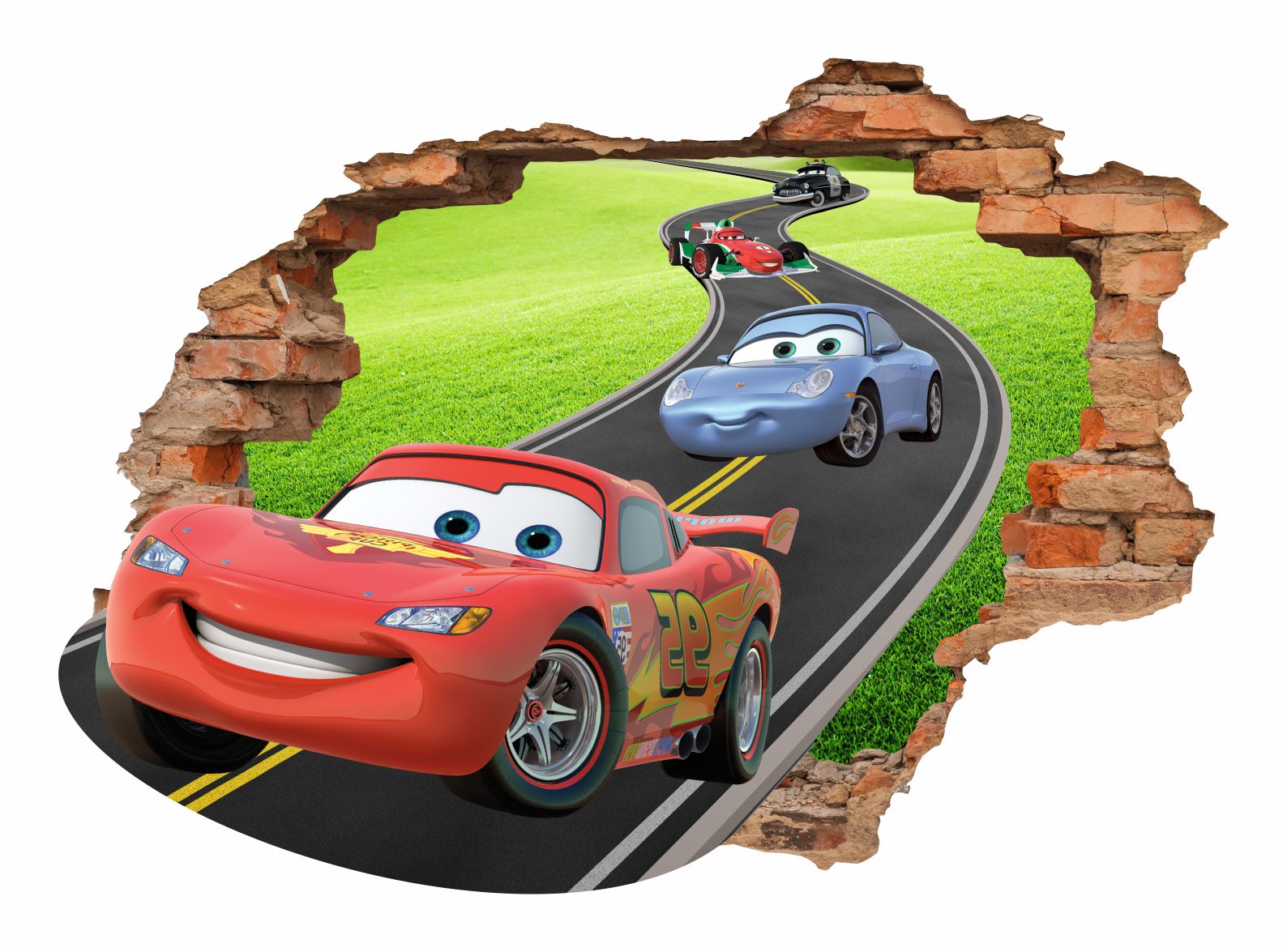 Naklejki Na Sciane Dla Dzieci Auta 3d Cars 70x50cm 6557171456 Allegro Pl