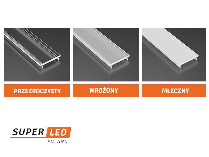 Klosz do profil klik 1m do taśma LED wciskany ABC Typ osłonka