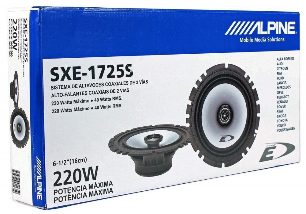 

Głośniki Samochodowe 220W 165mm Alpine SXE-1725S