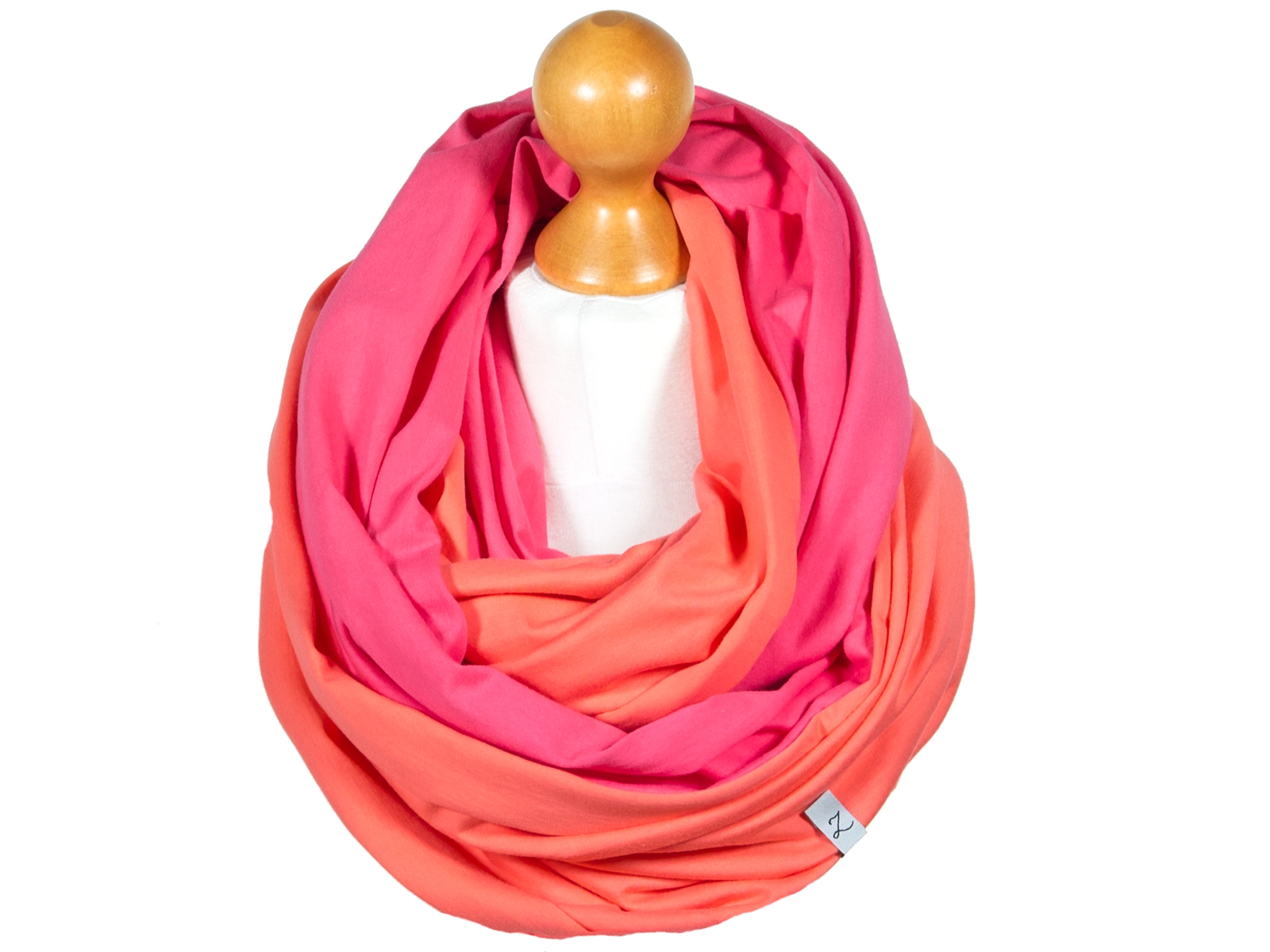 Двухцветный ватный тубус, шарф-шарф