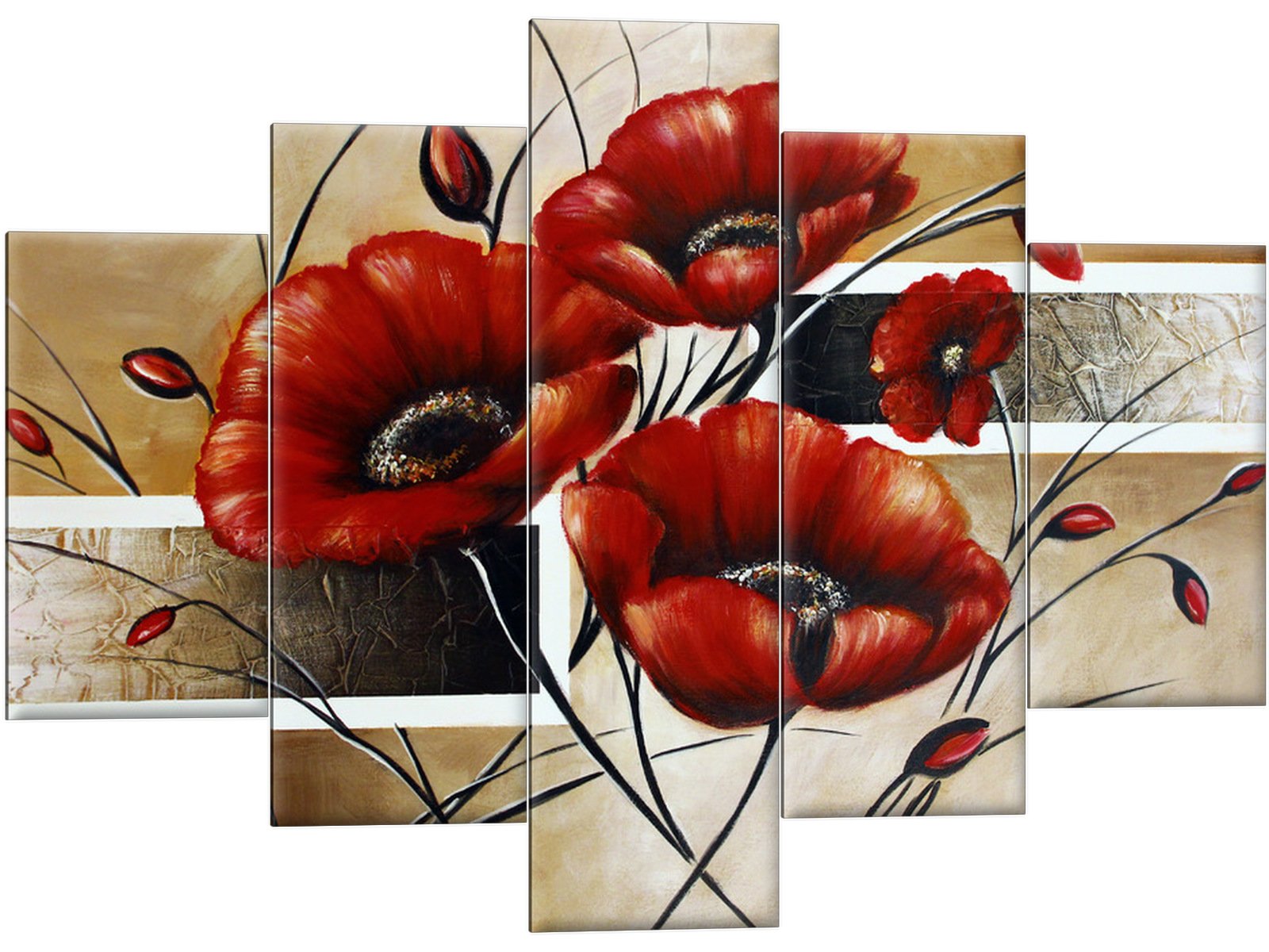 

Obraz Czerwone Maki 150x105 Tryptyk Kwiaty Mak