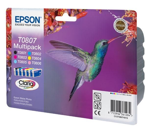 Epson Oryginał T0807 T0801 802 803 804 805 806 Box