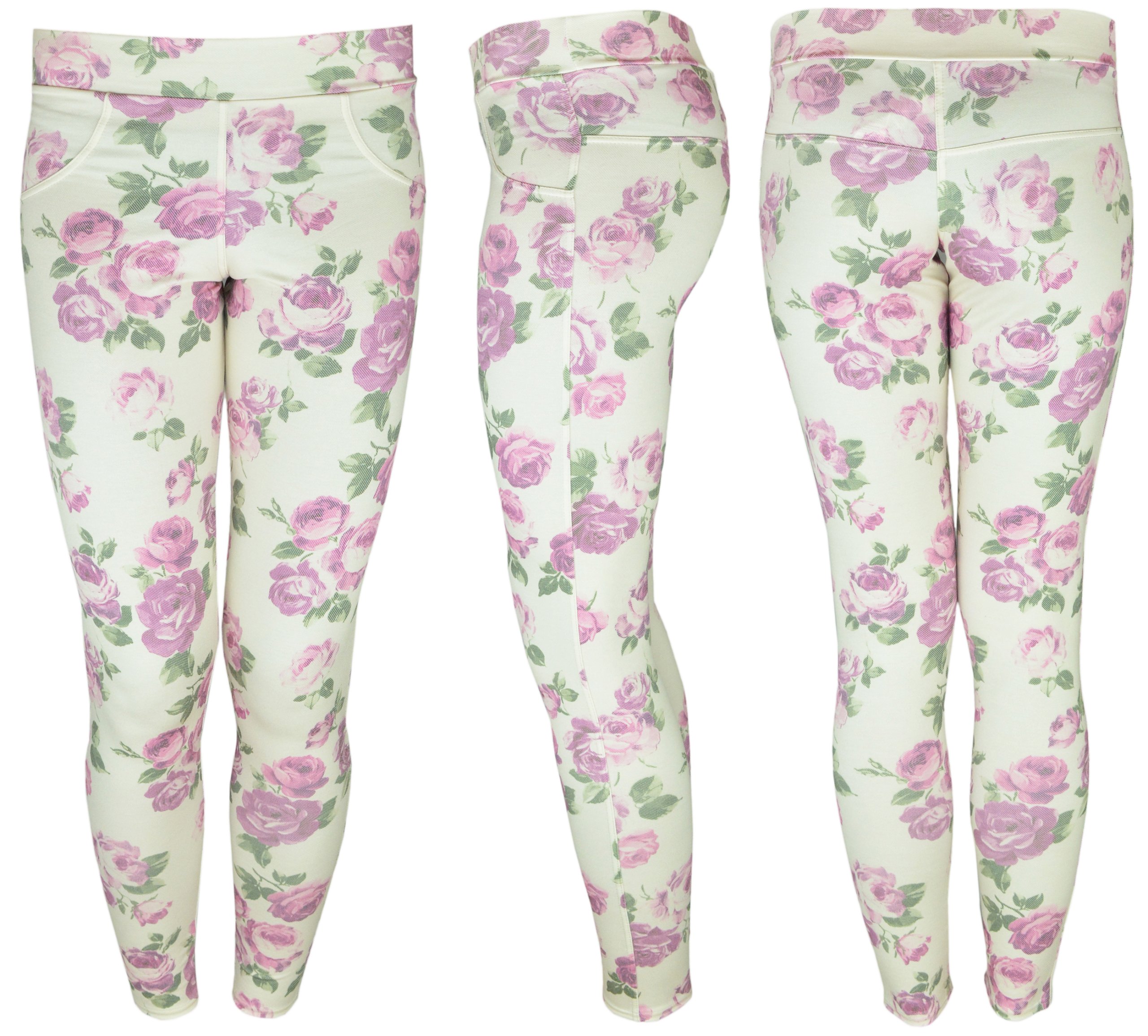 

Calzedonia legginsy kremowe kwiaty róże M