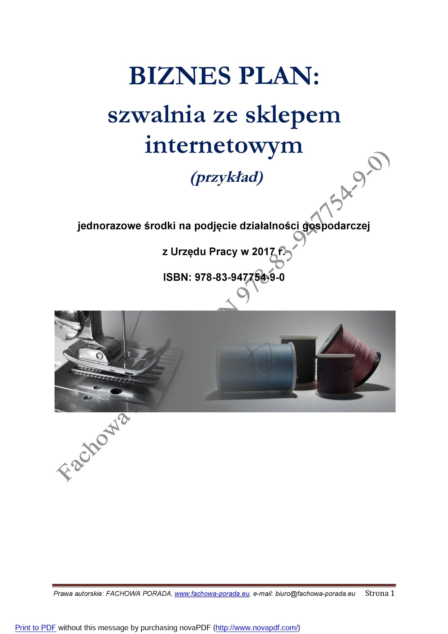 Biznesplan Szwalnia Ze Sklepem Www Przyklad 29 90 Zl Allegro Pl Raty 0 Darmowa Dostawa Ze Smart Serock Stan Nowy Id Oferty 6877012901