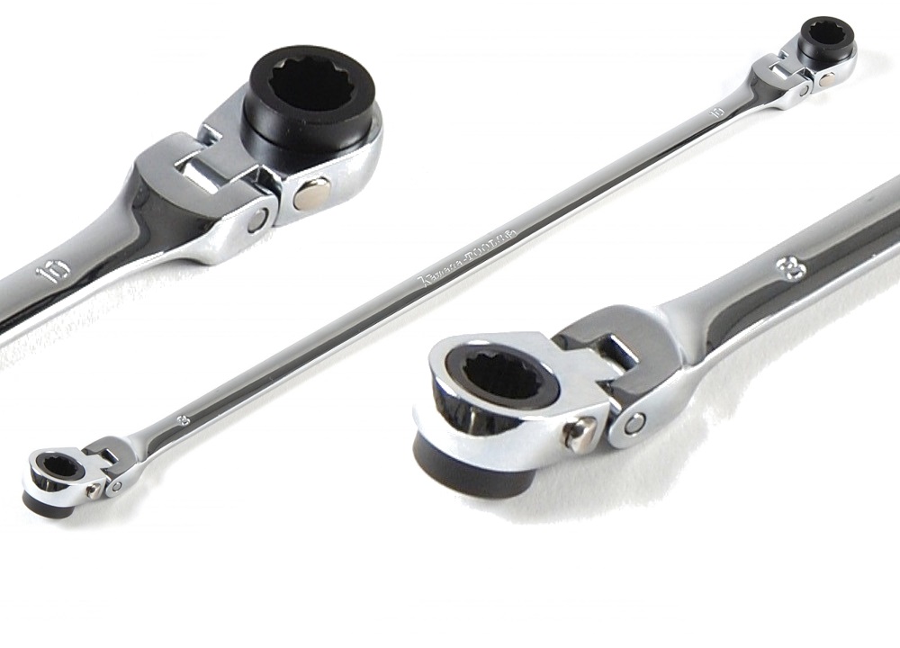 Dlugi klucz oczkowy dwustronny z grzechotka 13x15