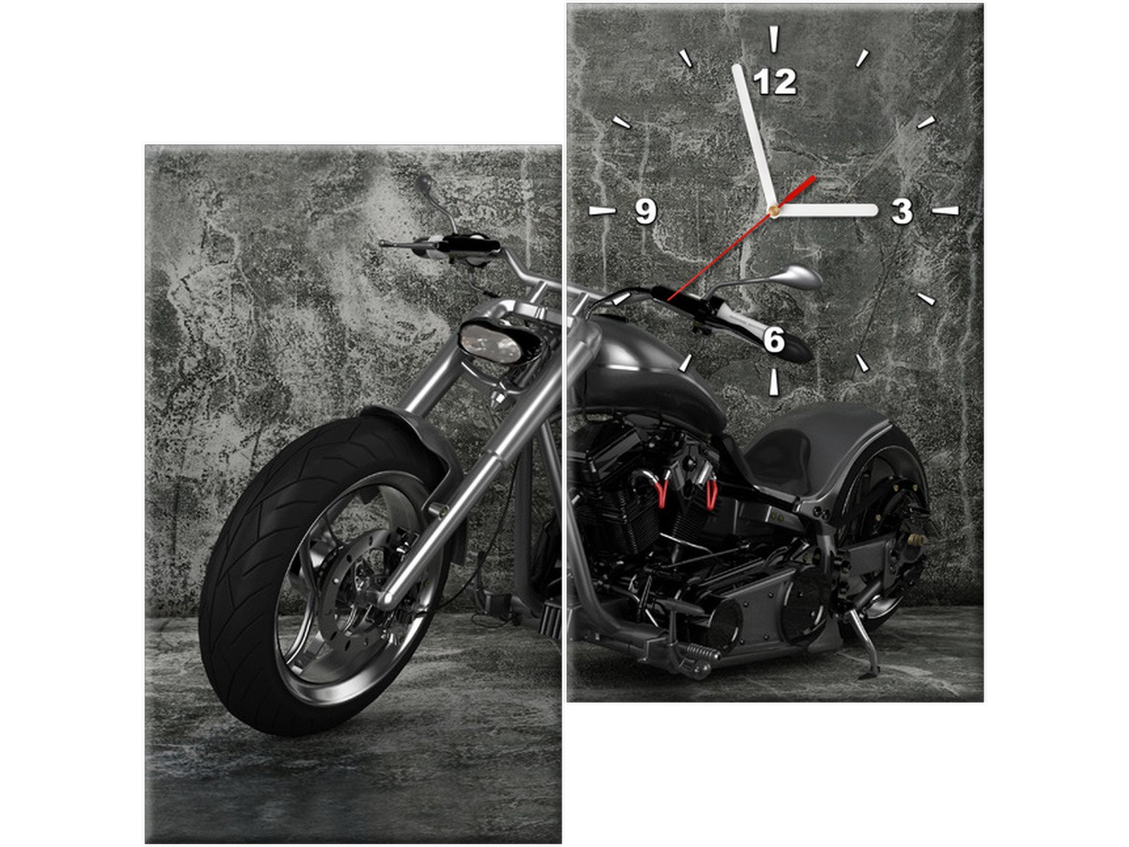 

Zegar na ścianę 60x60 Motor Motocykl Obraz zegarem