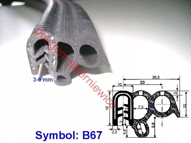 USZCZELKA GUMOWA ZBROJONA UNIWERSALNA DRZWI T-70 Producent części Inny