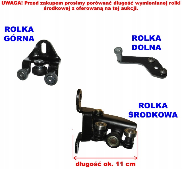 FORD TRANSIT ROLKA WOZEK DRZWI BOCZNYCH BOK KPL Part manufacturer other