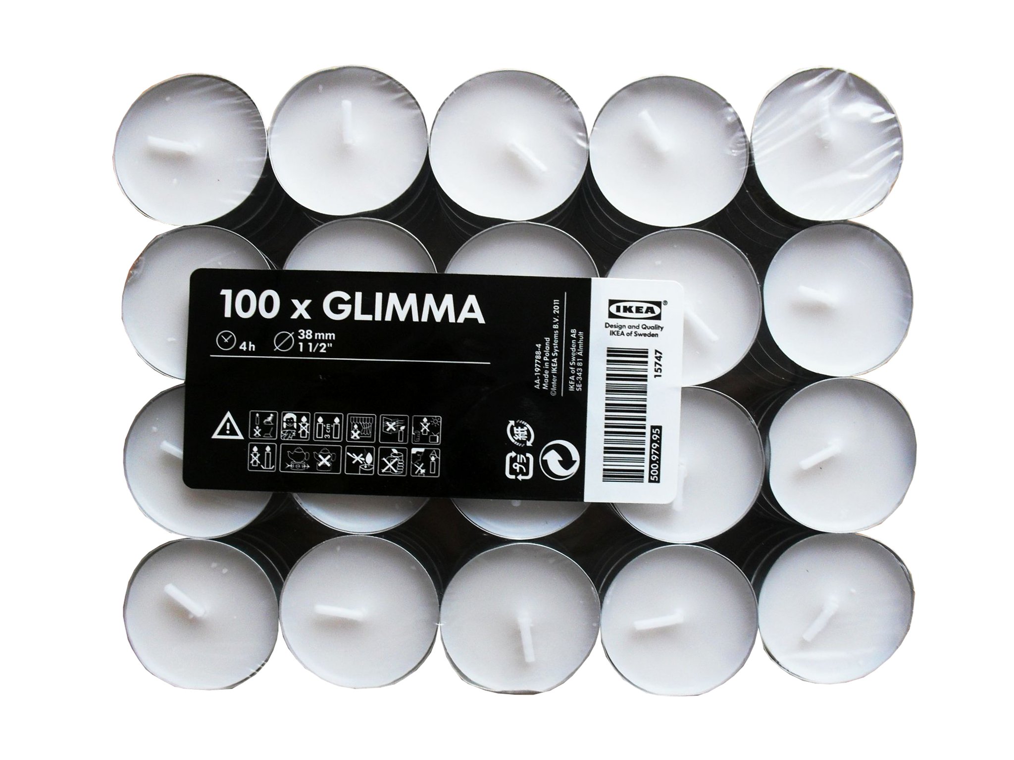 

Ikea Glimma Świeczki Świece Podgrzewacze 100 Szt