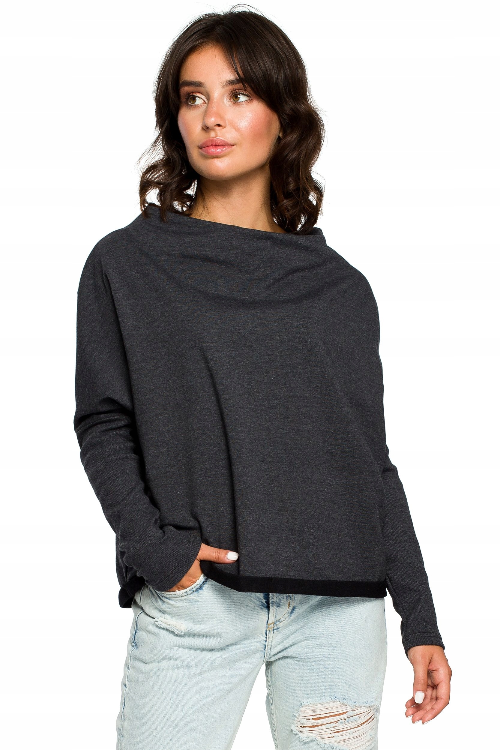 

B094 Bluza z dekoltem z tyłu - grafitowa L/XL