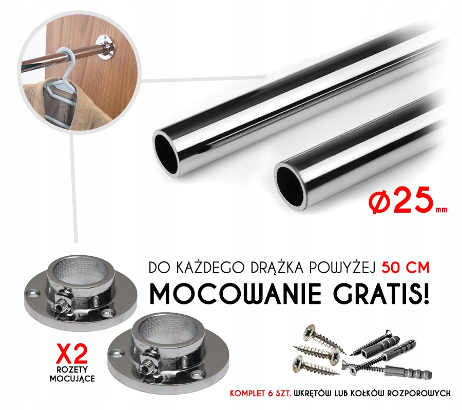 DRĄŻEK MEBLOWY RURKA DO SZAFY GARDEROBY WIESZAKI Rodzaj mebla garderoba