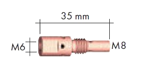 Łącznik prądowy M6 do uchwt spawalniczy TW-25 MB25